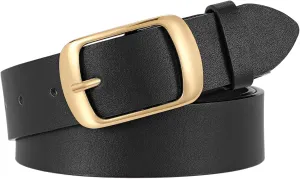 WHIPPY Women Leather Belts for Jeans Pants Fashion Dress Belt for Women with Solid Pin Buckle