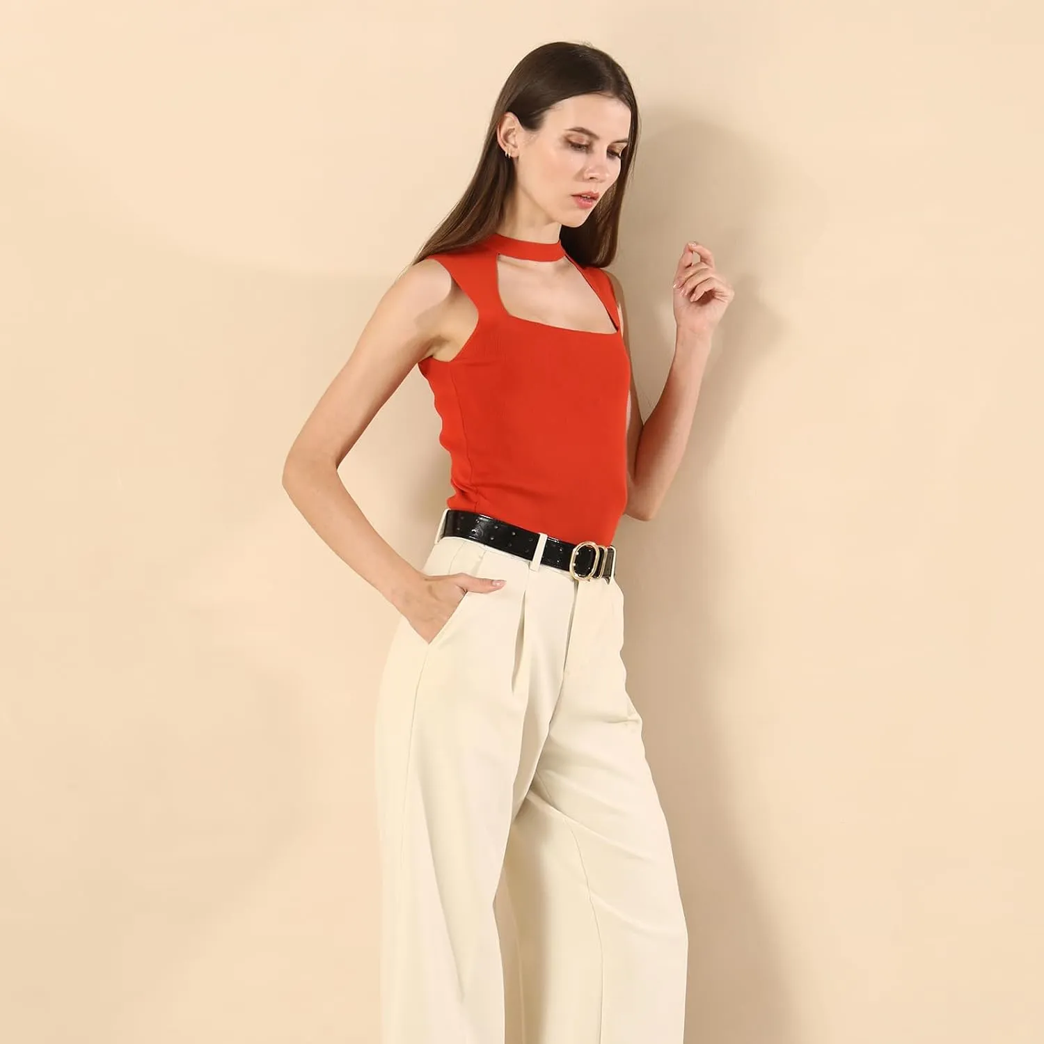 Wide Belts for Women Leather Wide Belts Fashion Thick Black Belt With Gold Buckle Belt for Dresses