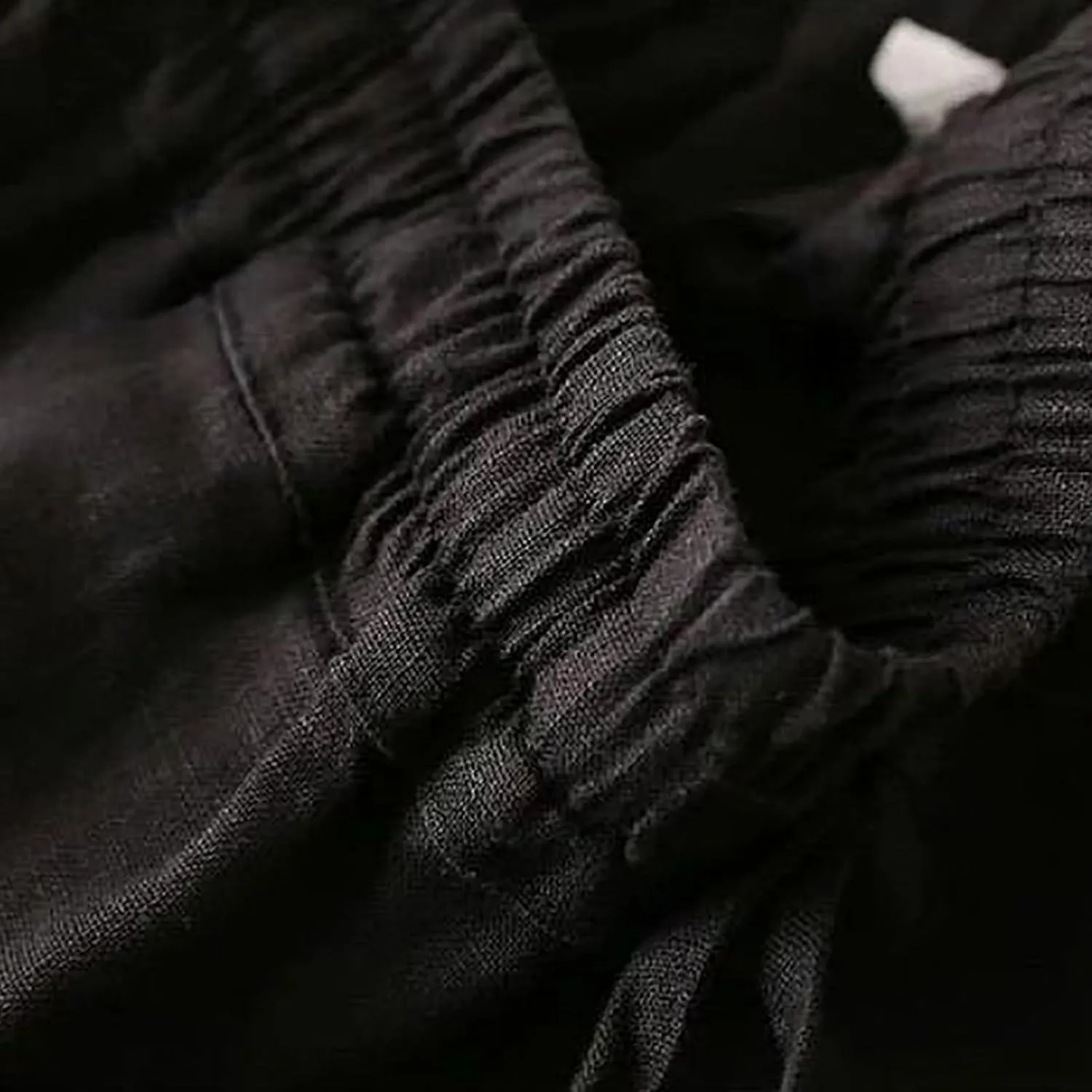 Wide Leg Linen Pants for Women Casual Drawstring Elastic Waisted Palazzo Pants Flowy Summer Beach Trousers with Pockets