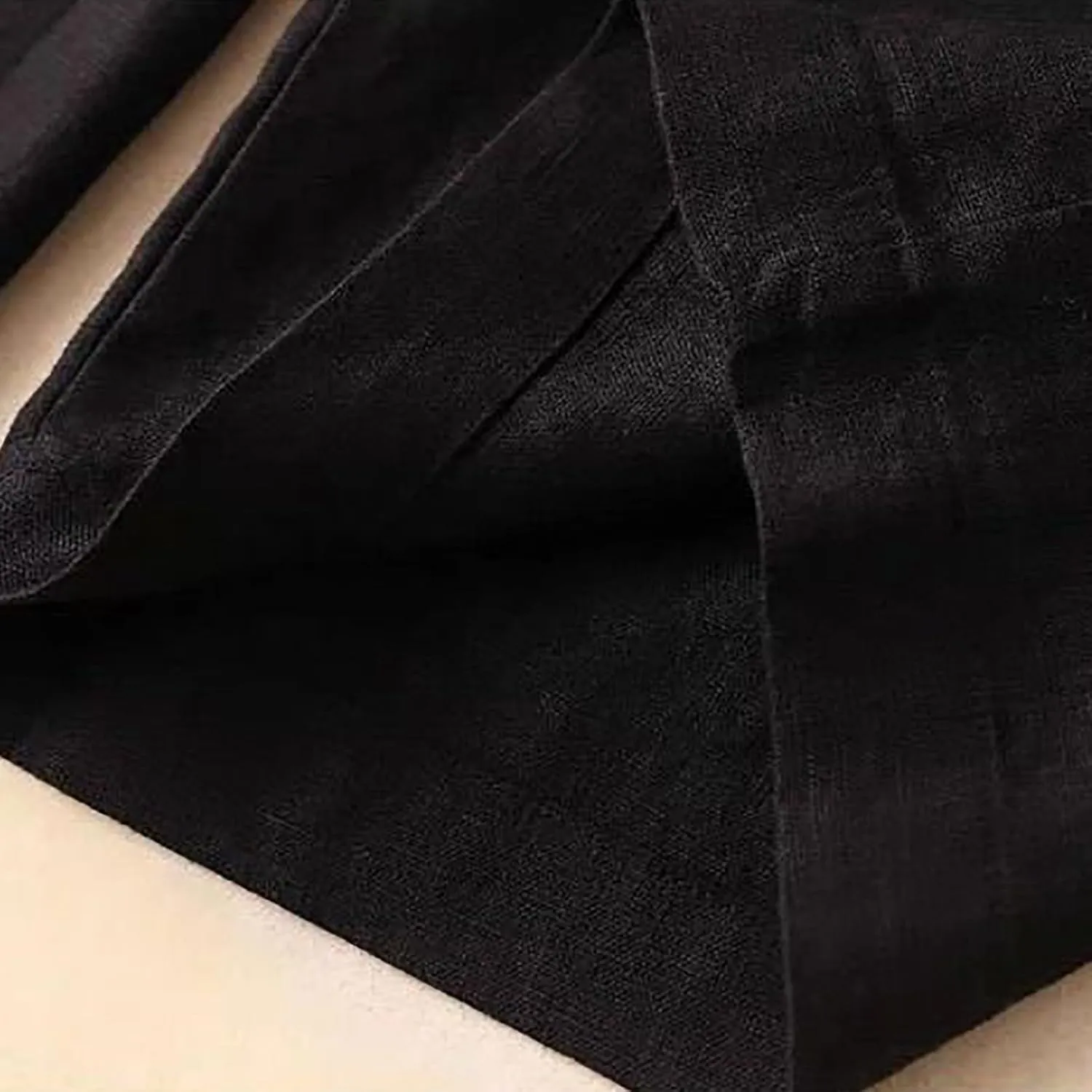 Wide Leg Linen Pants for Women Casual Drawstring Elastic Waisted Palazzo Pants Flowy Summer Beach Trousers with Pockets