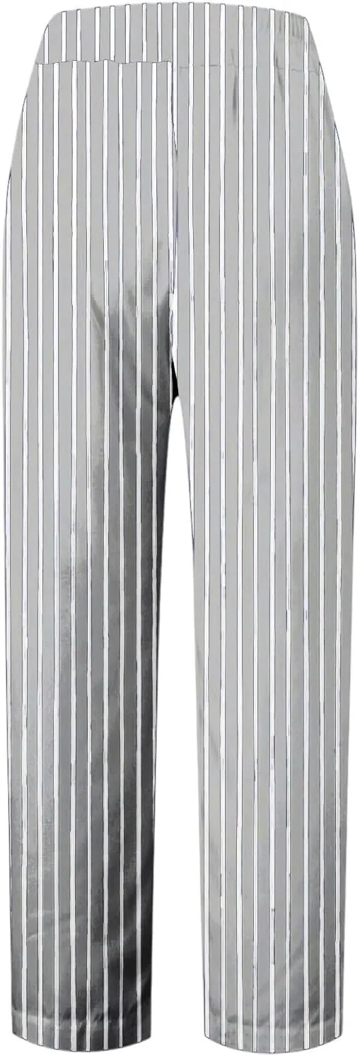 Wide Leg Trousers Women for Summer Vocation Trendy Striped High Waist Straight Leg Palazzo Trouser Jogger Pants Pockets