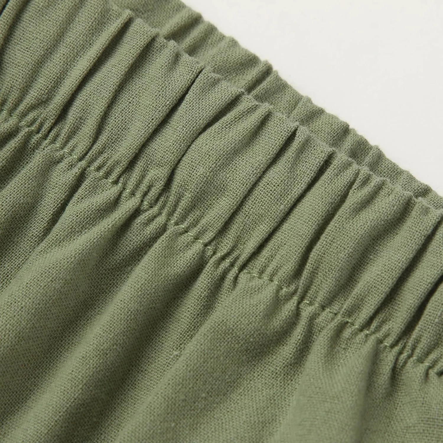 Women High Waisted Wide Leg Pants Drawstring Elastic Trousers Comfy Straight Leg Long Pants with Pockets