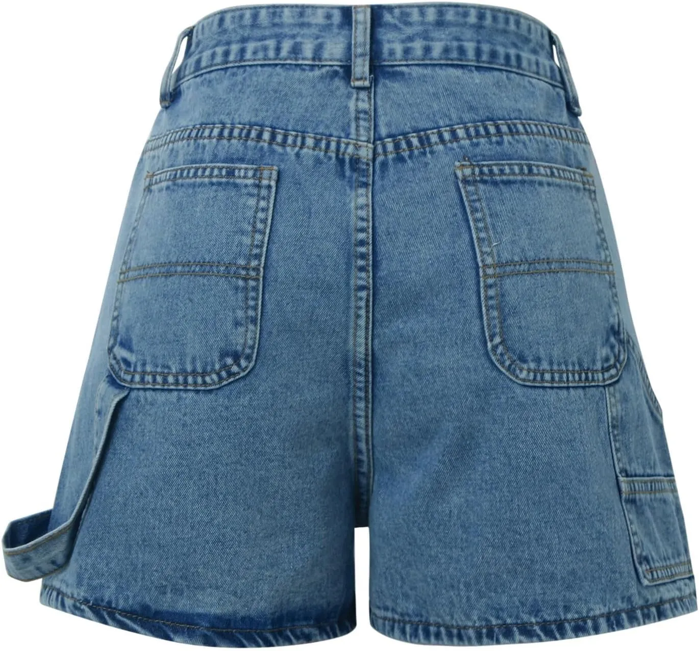 Women Jean Shorts High Waisted Carpenter Denim Shorts with Pockets Trendy Fashion Summer Shorts Women for Beach