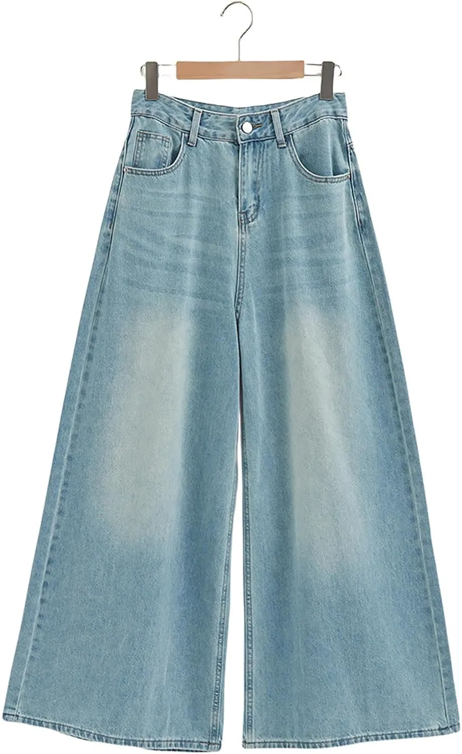 Women Jeans High Waisted Trendy Stretch Boyfriend Baggy Jeans Straight Wide Leg Casual Denim Pants Teen Girls Trousers