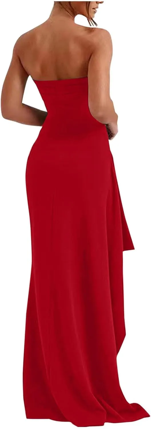 Women Sexy Off Shoulder Dresses Sleeveless Spaghetti Straps Bodycon Dress Solid Color Evening Party Dress