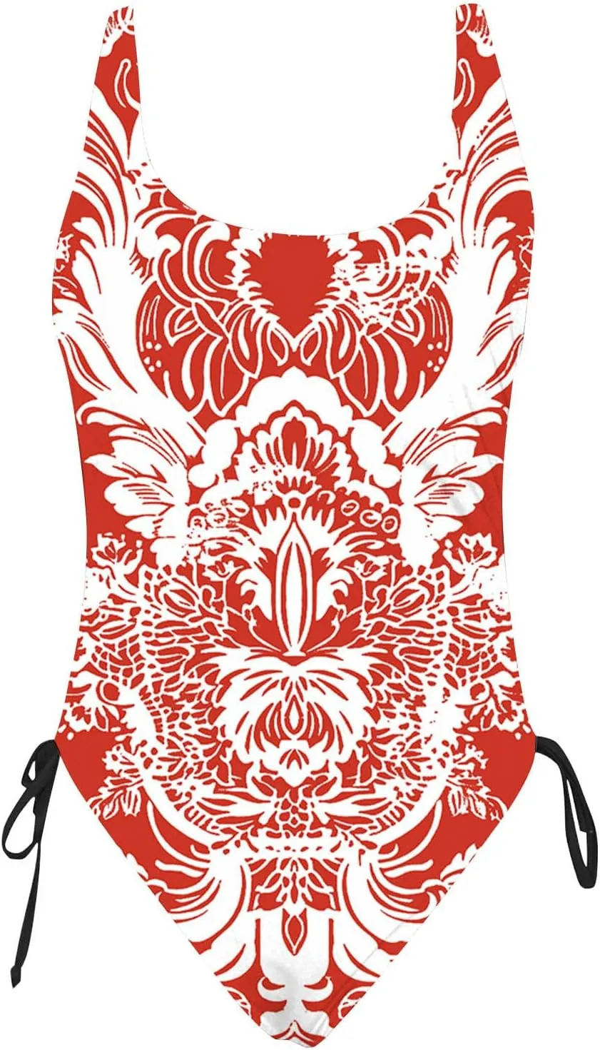 Women Sexy One Piece Swimsuits Tummy Control Halter Push Up Bathing Suits Fashion Printed Backless Monokini Swimwear