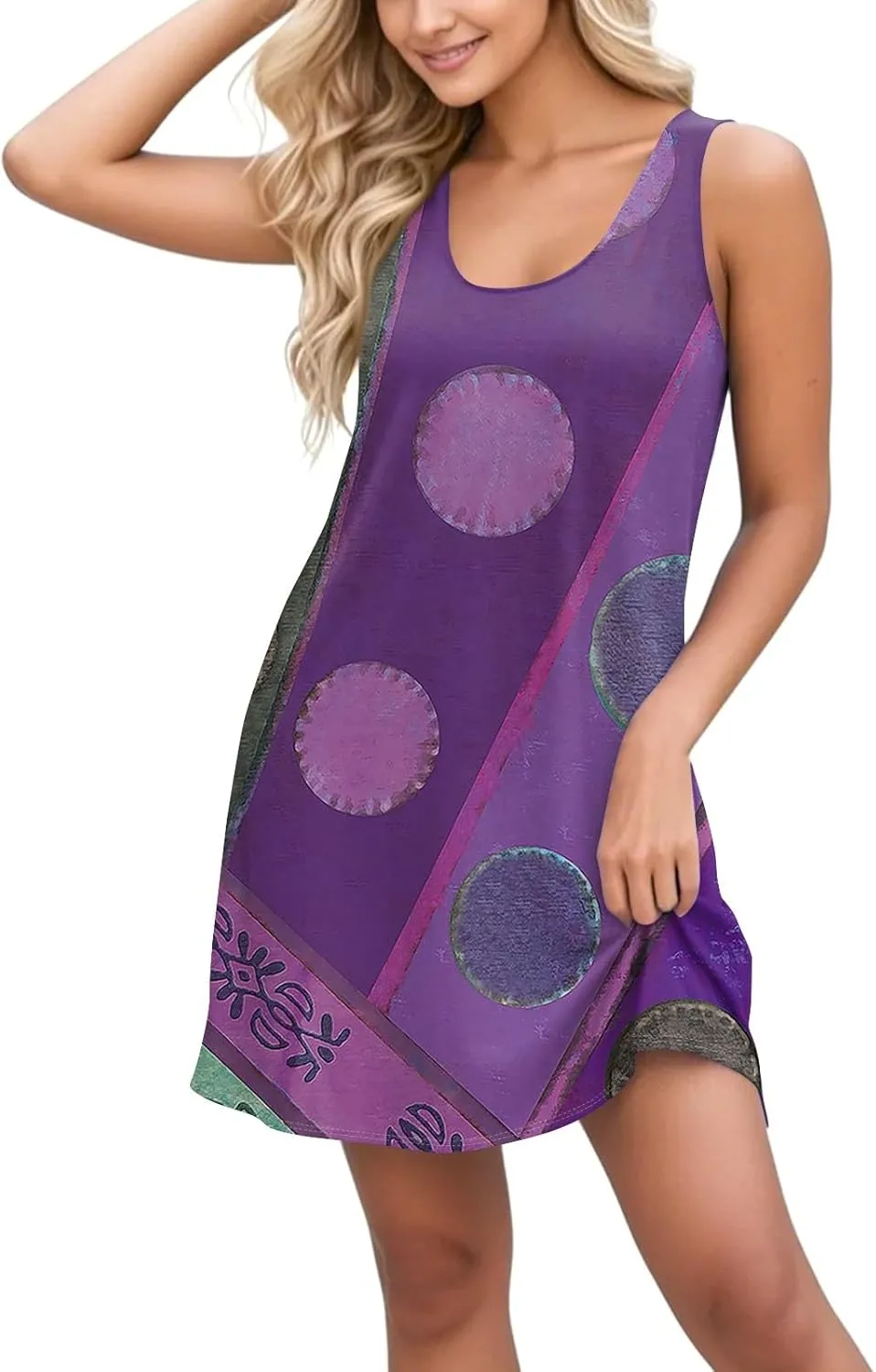 Women Spring Dresses Sundresses Cute Dresses Sleeveless Tank Dress Boho A Line Dress Summer Flowy with Pocket