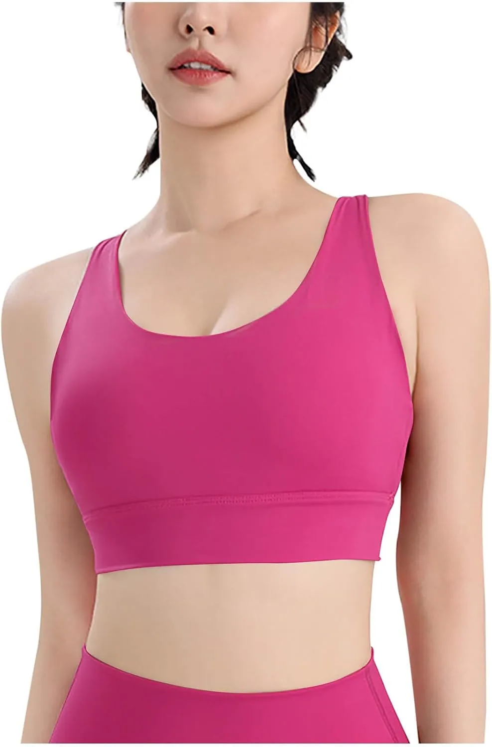 Women Strappy Sports Yoga Crop Tank Top, Sexy Crisscross Back Light Support Clothes Fashion Padded Slim Athletic Tops