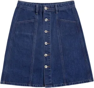 Women Summer Casual Button Slim Fit Mini Jeans Skirt