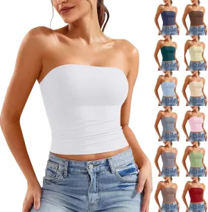 Women's Bustier Top Everyday Wear Bralette & Tank, No Underwire, Light Support, Smooth Under Tops