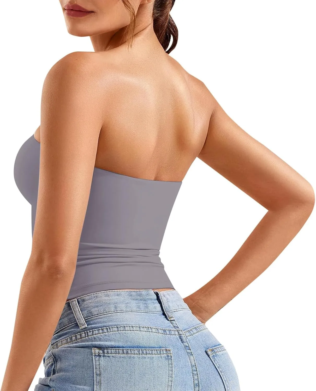 Women's Bustier Top Everyday Wear Bralette & Tank, No Underwire, Light Support, Smooth Under Tops