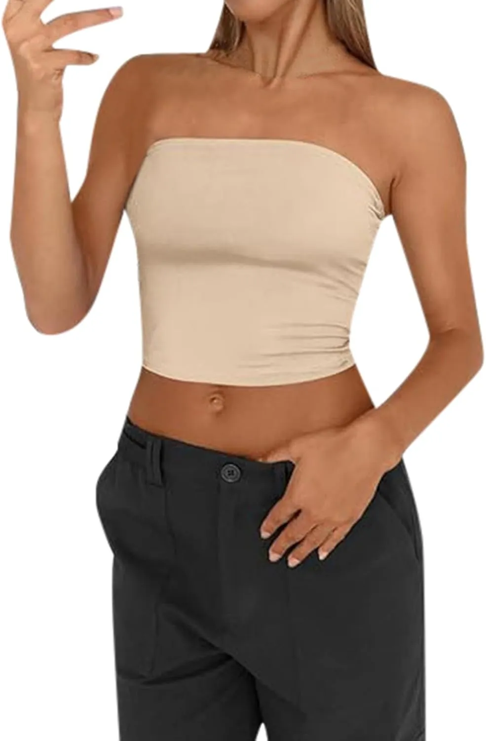 Women's Bustier Top Everyday Wear Bralette & Tank, No Underwire, Light Support, Smooth Under Tops
