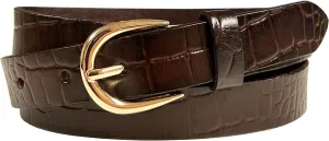 Women's Dress Skinny Fashion Belts Genuine Leather 3/4" (19mm) and 1" (25mm) wide