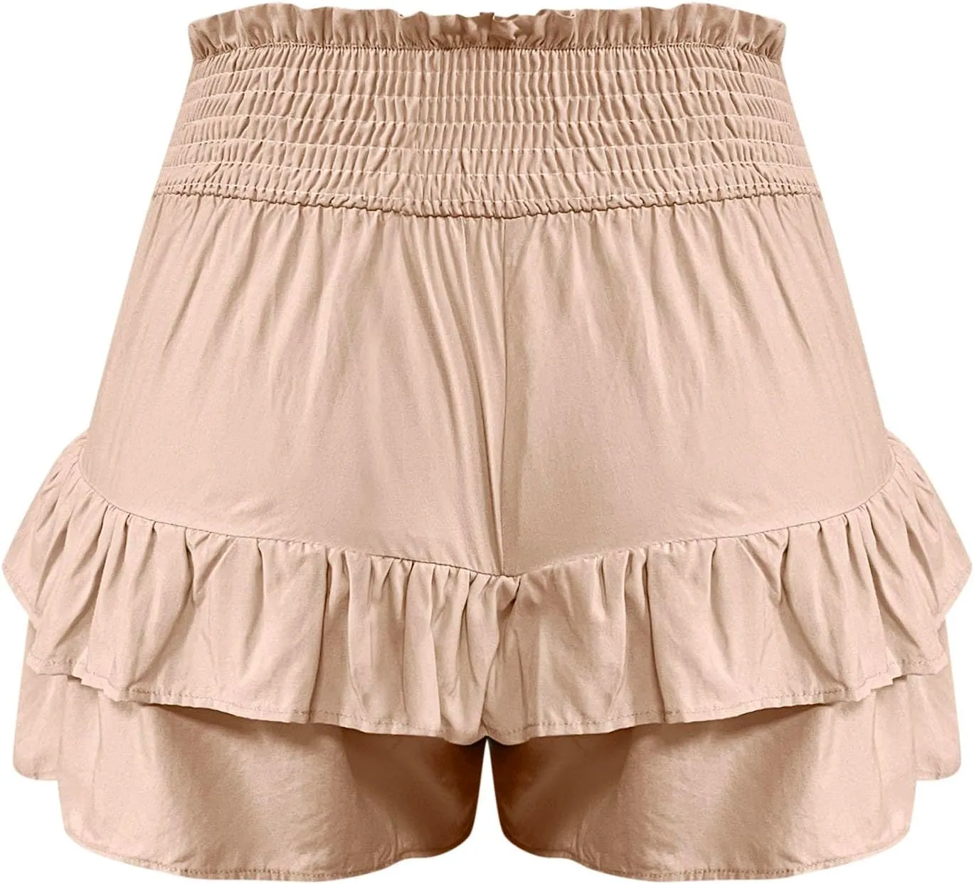 Women's High Waist Ruffle Flowy Shorts Ruffle Smocked Quick Dry Shorts Quick Dry Lounge Shorts Vacation Outfits