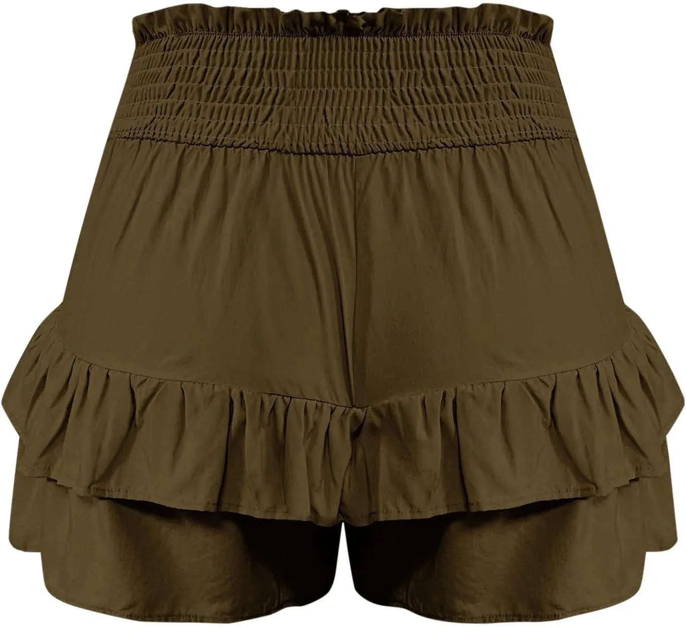 Women's High Waist Ruffle Flowy Shorts Ruffle Smocked Quick Dry Shorts Quick Dry Lounge Shorts Vacation Outfits