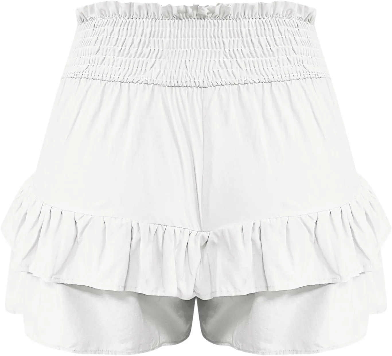 Women's High Waist Ruffle Flowy Shorts Ruffle Smocked Quick Dry Shorts Quick Dry Lounge Shorts Vacation Outfits