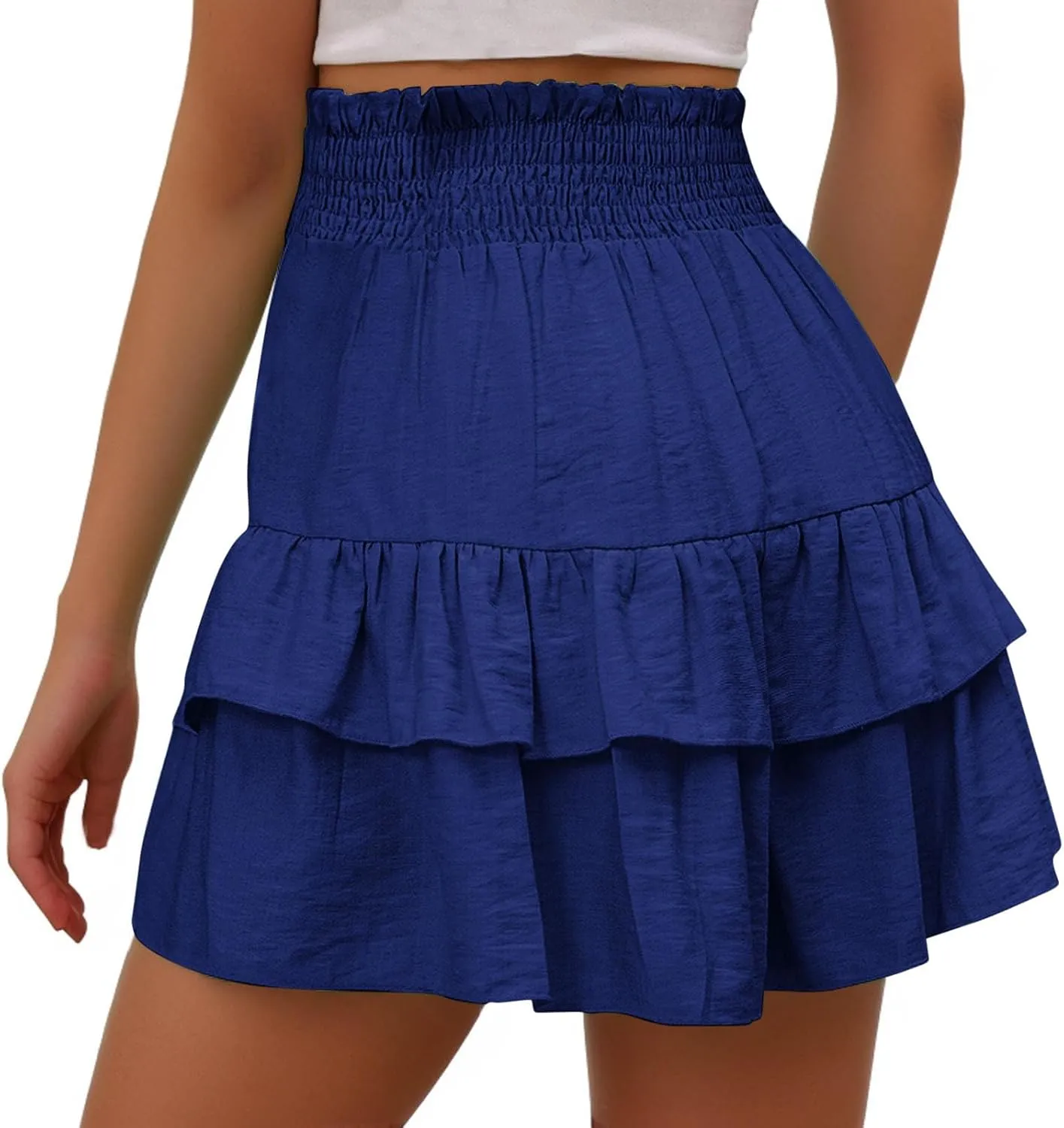 Women's High Waist Ruffle Flowy Shorts Ruffle Smocked Quick Dry Shorts Quick Dry Lounge Shorts Vacation Outfits