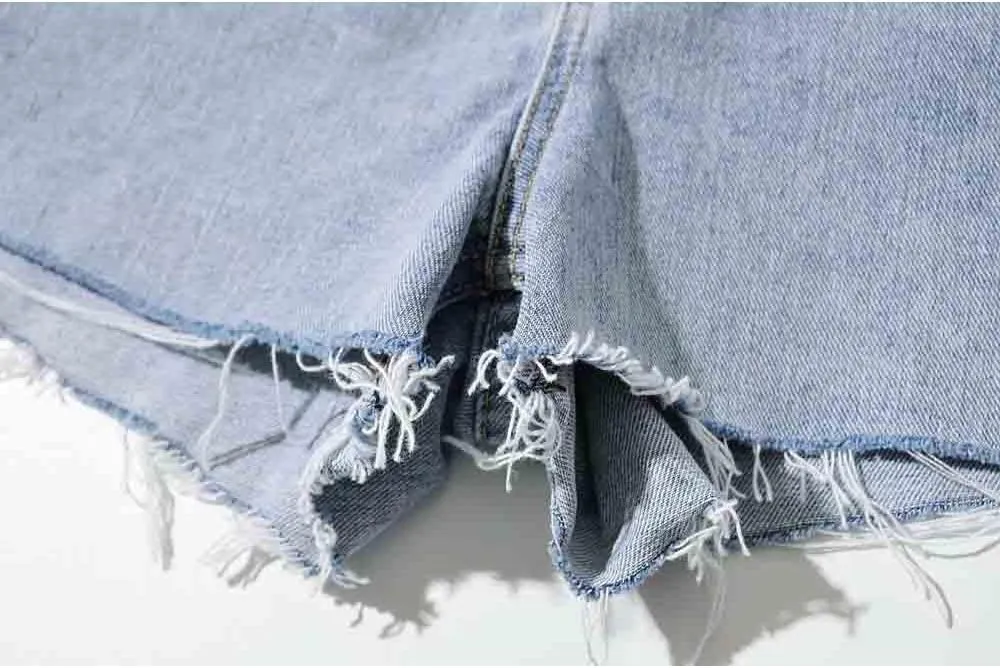 Women's High Waisted Juniors Criss Crossover Jean Shorts Denim Shorts Casual Summer Jean Hot Shorts