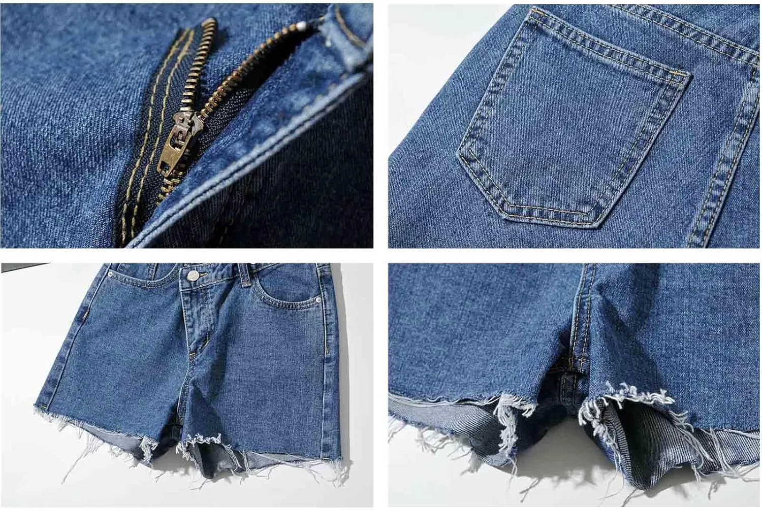 Women's High Waisted Juniors Criss Crossover Jean Shorts Denim Shorts Casual Summer Jean Hot Shorts