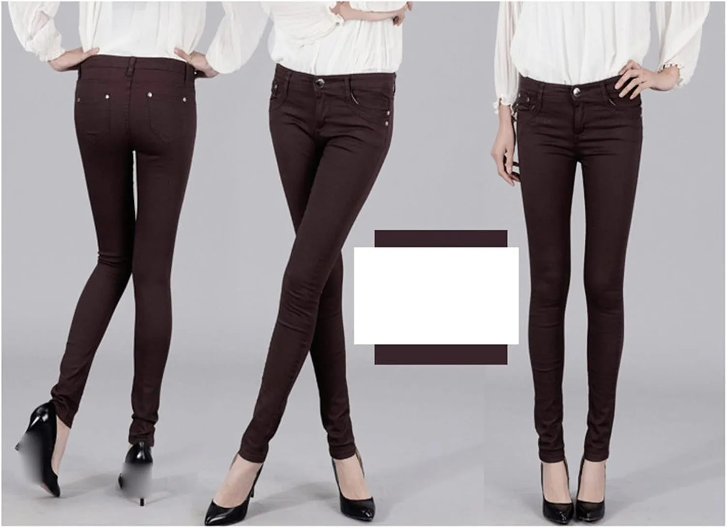 Women's High Waisted Stretch Skinny Jeans Casual Solid Color Slim Fit Pencil Jeans Slimming Butt Lift Denim Pants