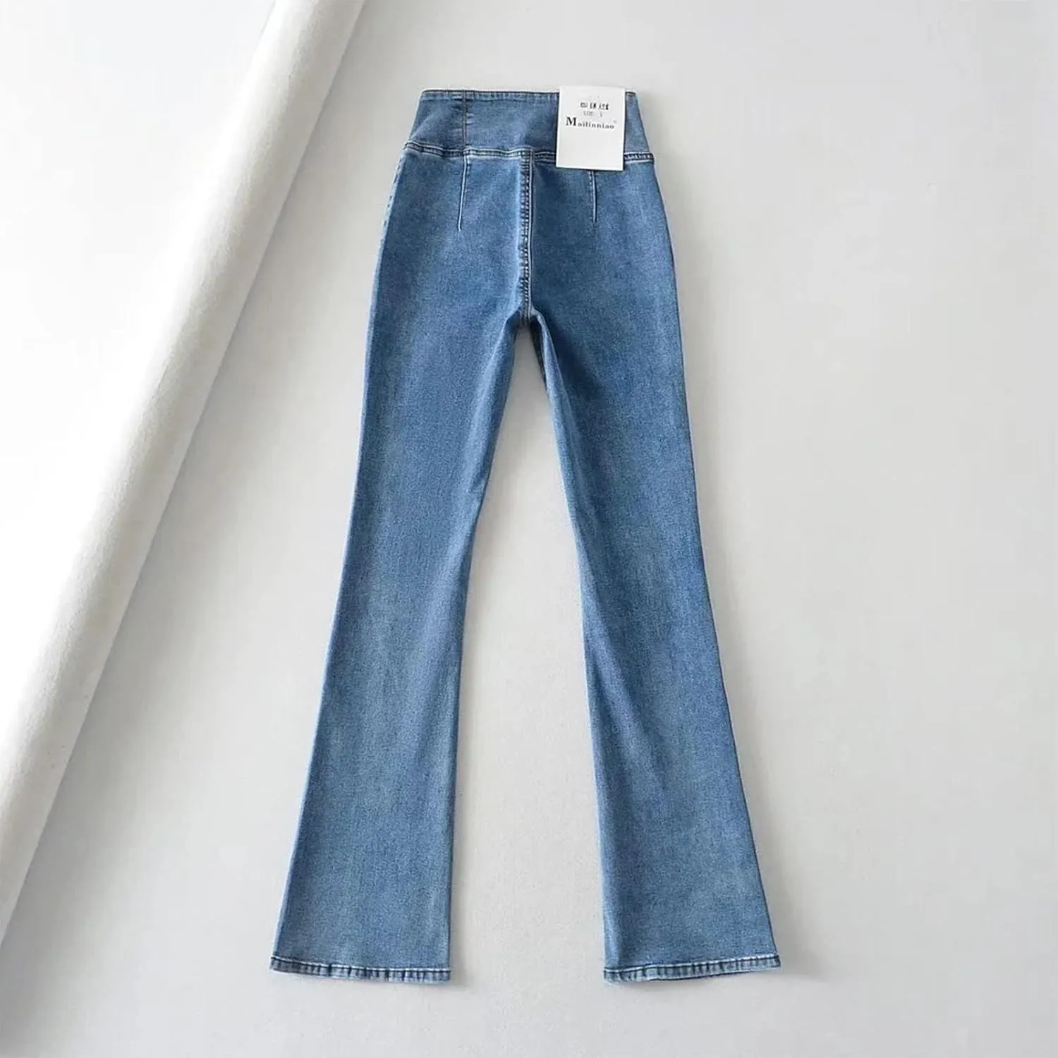 Womens Jeans Trendy 2024 Women's High Elastic High Waist Trousers Slim Fit Hip Sexy Jeans Flare Womens Jean Sweat