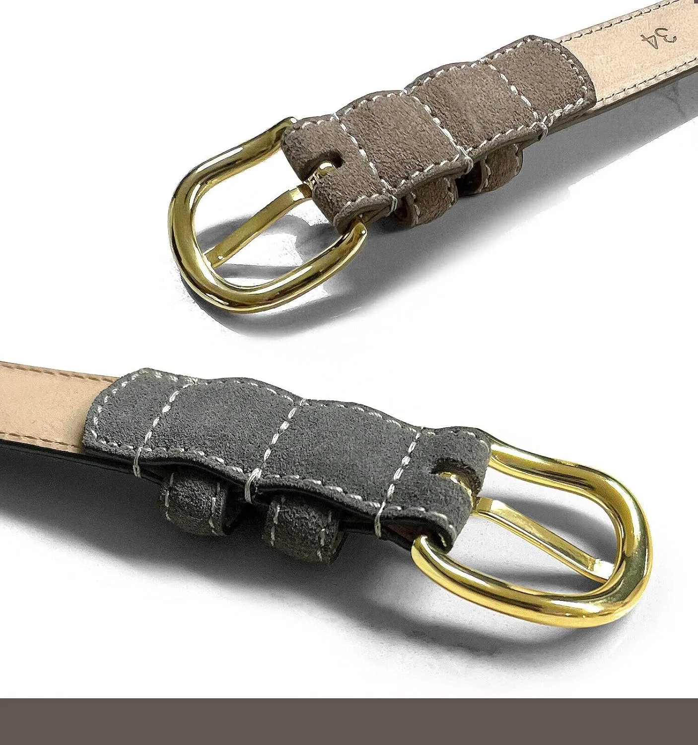 Women's Leather Belt Fashion Genuine Suede Leather Belts For Jeans Dress or Ratchet Belt 1"(25mm) Wide