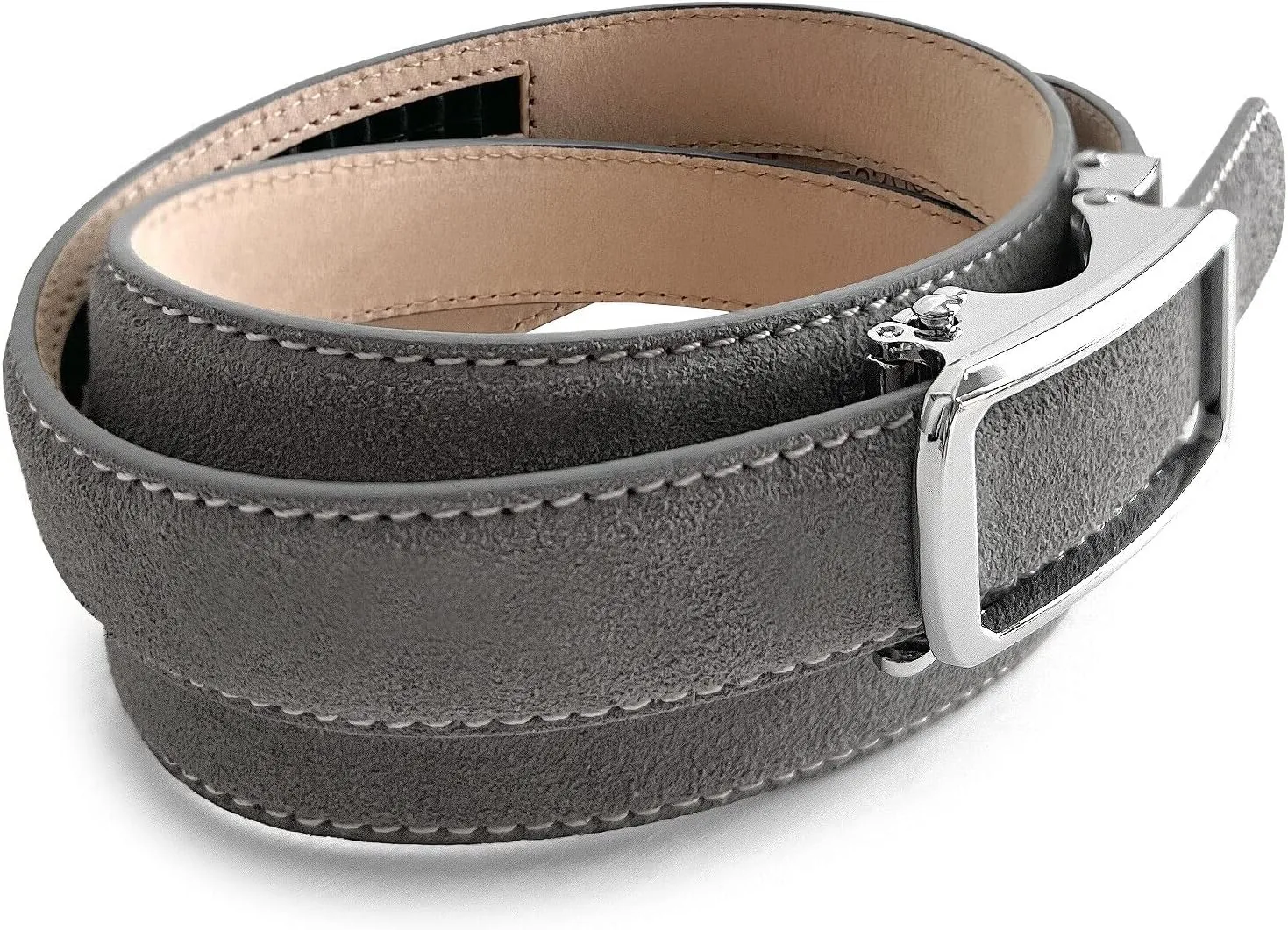 Women's Leather Belt Fashion Genuine Suede Leather Belts For Jeans Dress or Ratchet Belt 1"(25mm) Wide