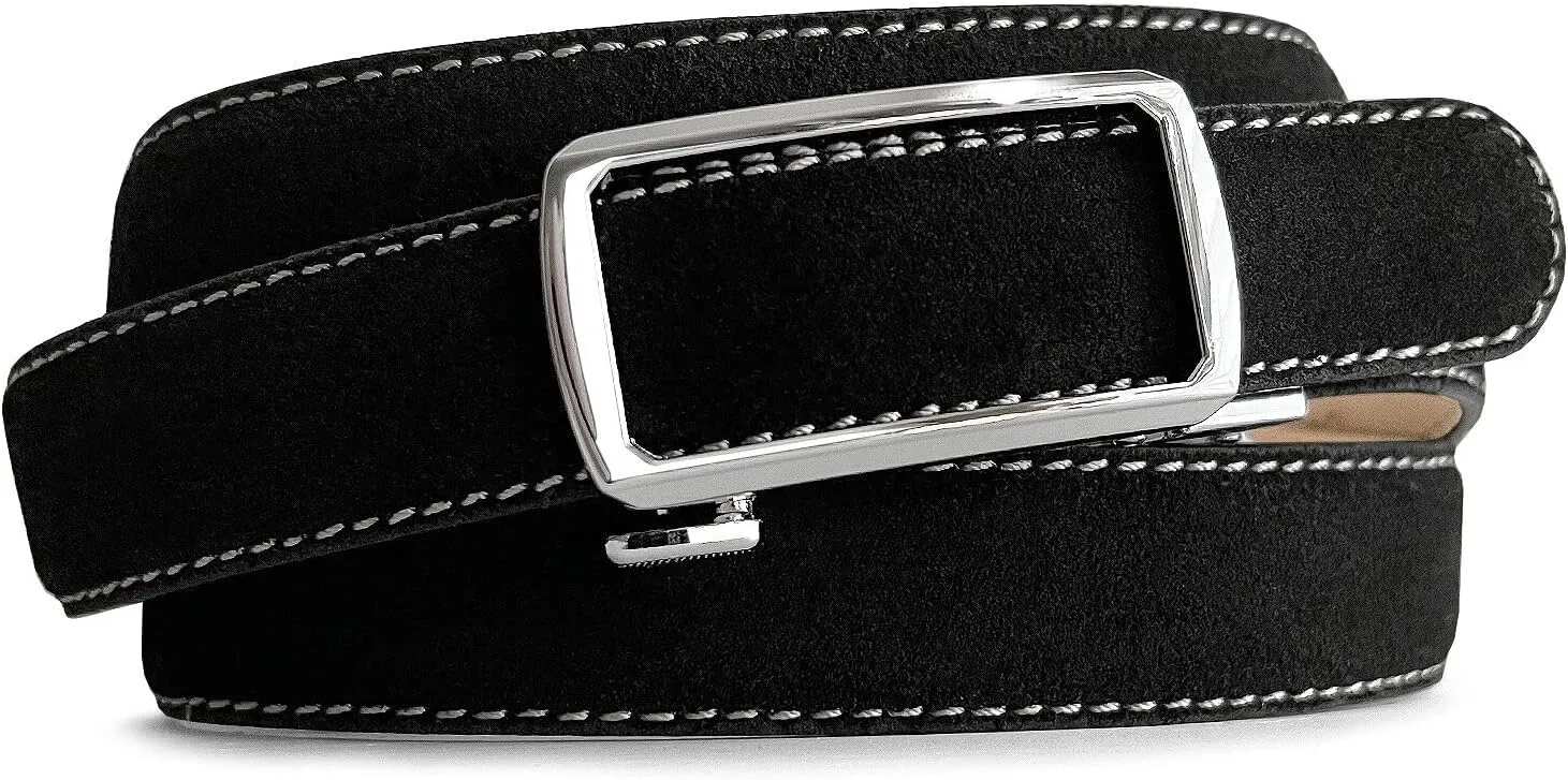 Women's Leather Belt Fashion Genuine Suede Leather Belts For Jeans Dress or Ratchet Belt 1"(25mm) Wide