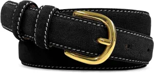 Women's Leather Belt Fashion Genuine Suede Leather Belts For Jeans Dress or Ratchet Belt 1"(25mm) Wide