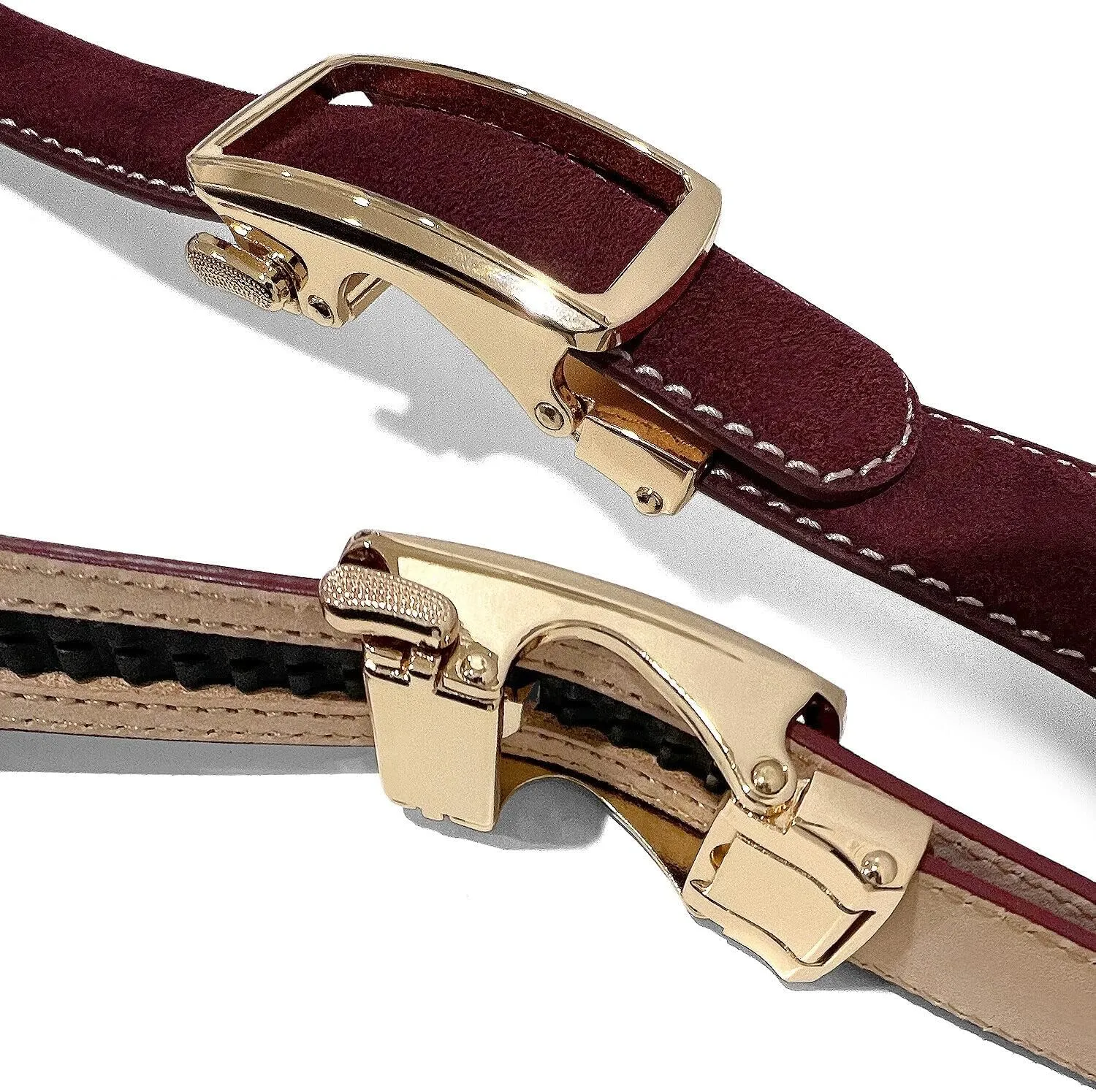 Women's Leather Belt Fashion Genuine Suede Leather Belts For Jeans Dress or Ratchet Belt 1"(25mm) Wide
