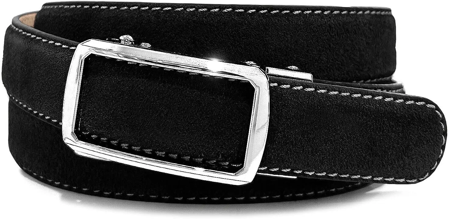 Women's Leather Belt Fashion Genuine Suede Leather Belts For Jeans Dress or Ratchet Belt 1"(25mm) Wide