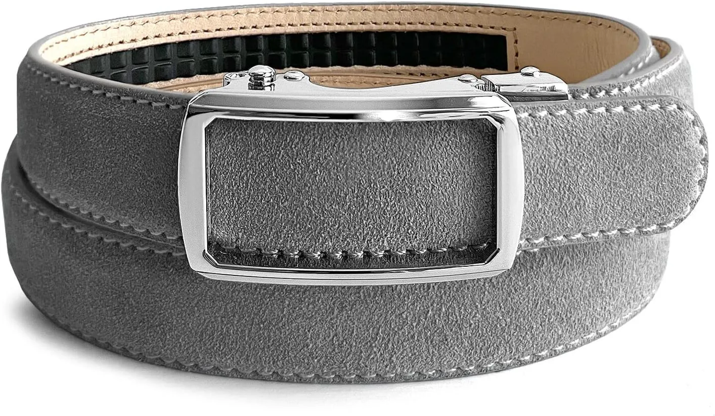 Women's Leather Belt Fashion Genuine Suede Leather Belts For Jeans Dress or Ratchet Belt 1"(25mm) Wide