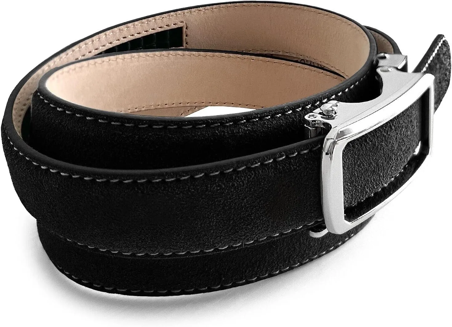 Women's Leather Belt Fashion Genuine Suede Leather Belts For Jeans Dress or Ratchet Belt 1"(25mm) Wide