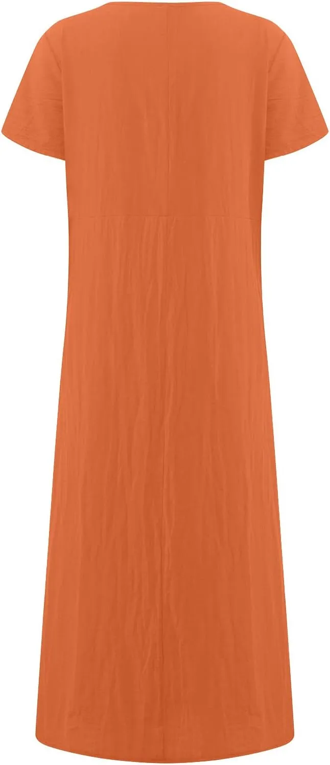 Womens Summer Dress Elastic Waist Ruffle Midi Dresses Pleated A Line Skirt for Women 2025 Church Work Dresses Clothes