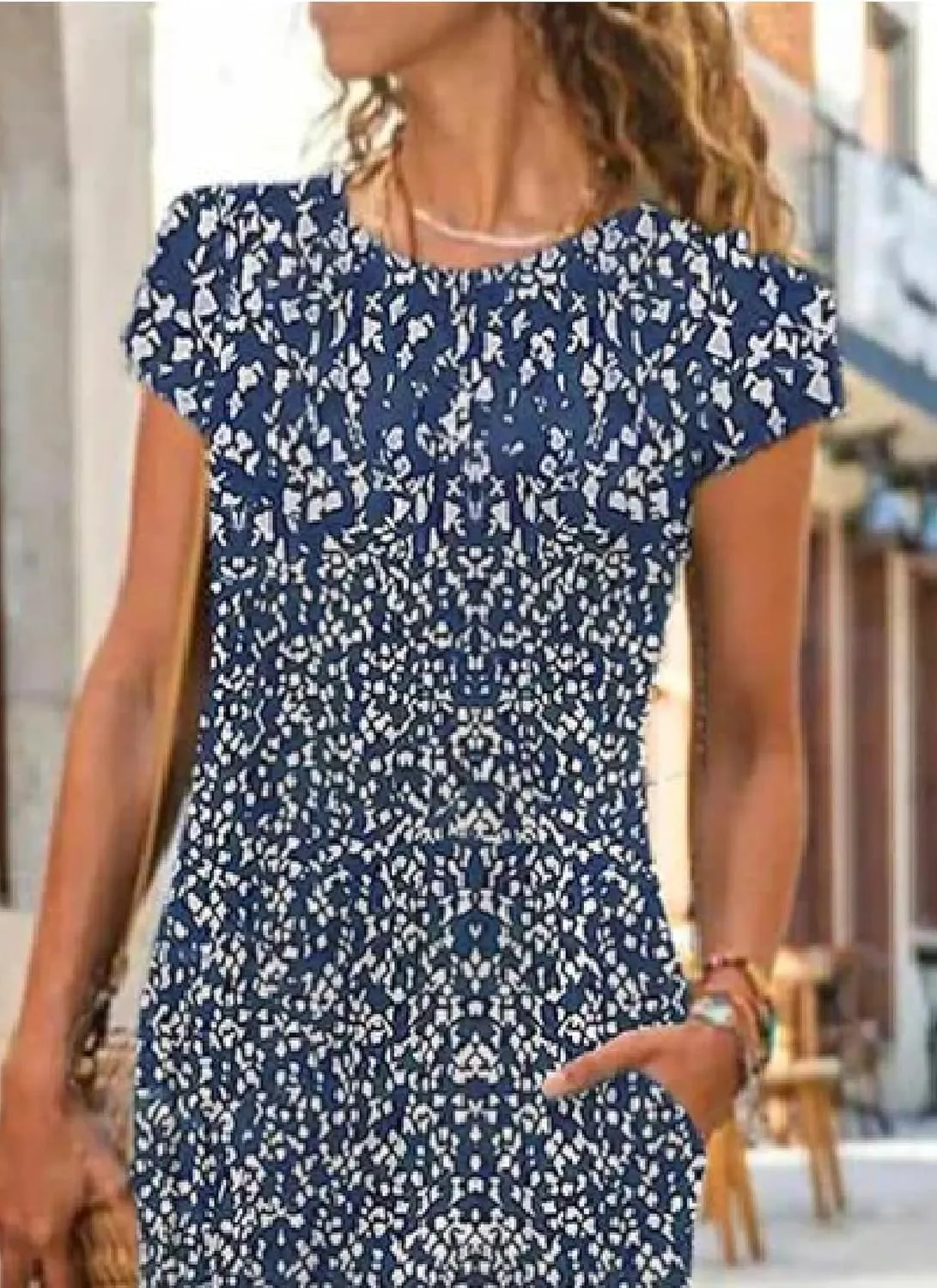 Women's Summer Spring Maxi Dress Floral Split Print Crew Neck Short Sleeve Causal Loose Shift Daily Date Long Dress