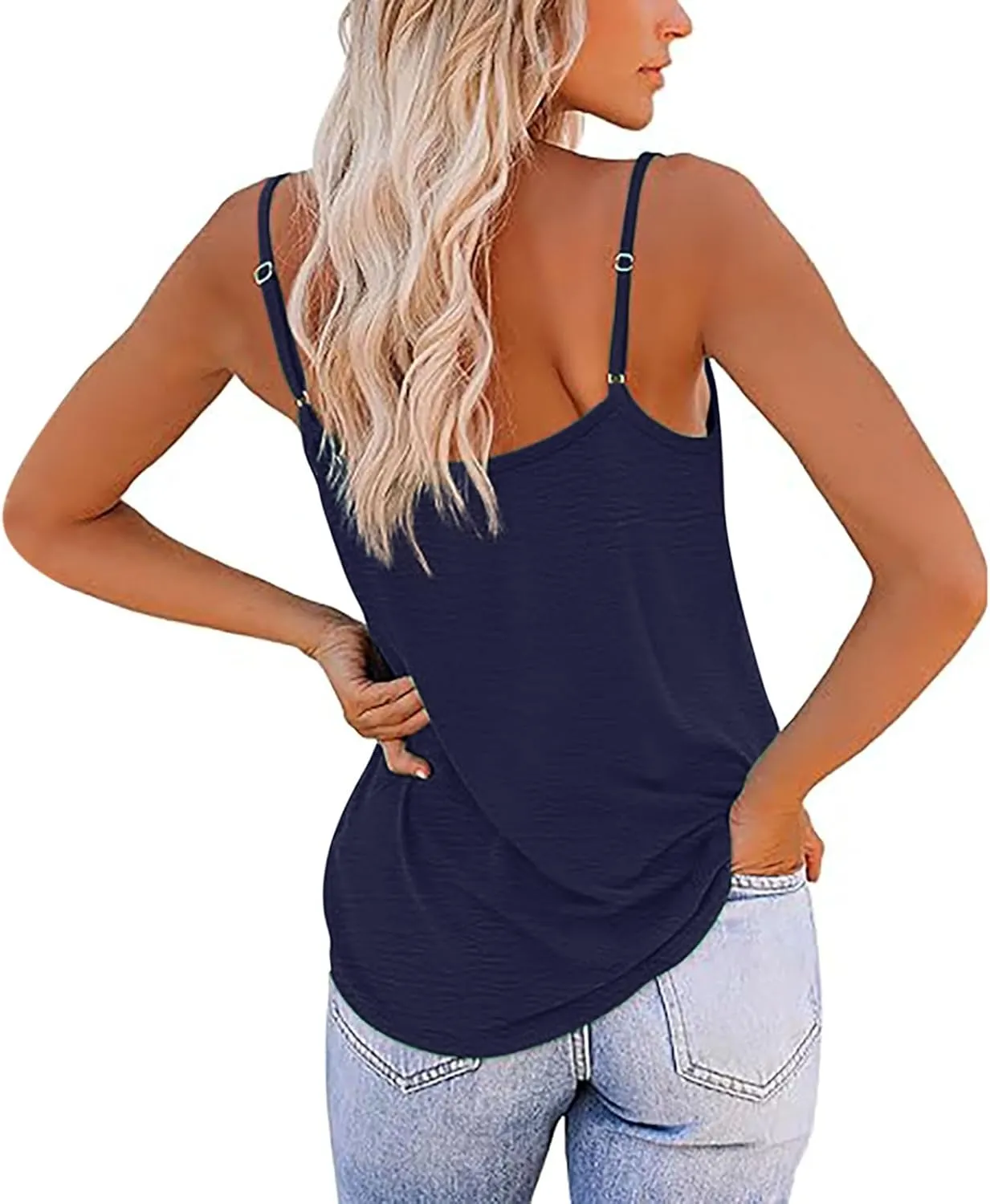 Women's Tank Top Adjustable Spaghetti Strap Camisole Sleeveless Pretty Cami Shirts Summer Tops for Women 2025