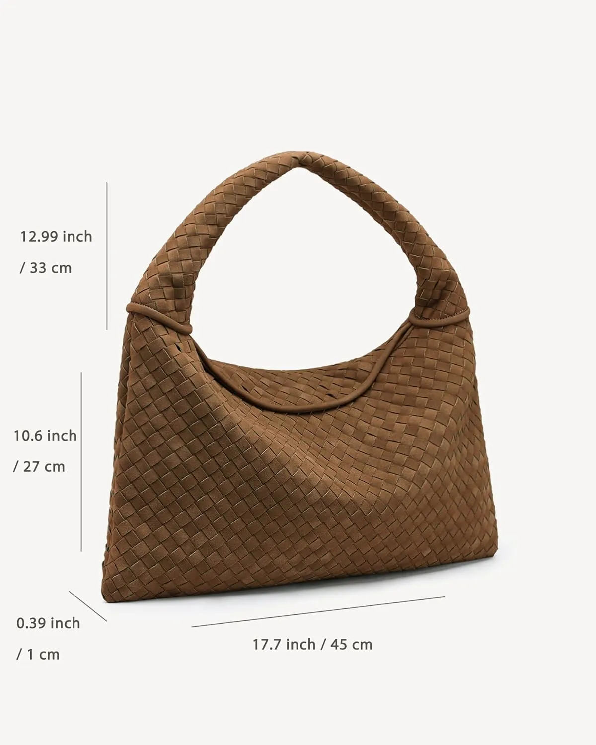 Women's Vegan Leather Woven Tote, Vintage Suede Hobo, Suede Woven Purse Shoulder Bag Top-Handle Bag
