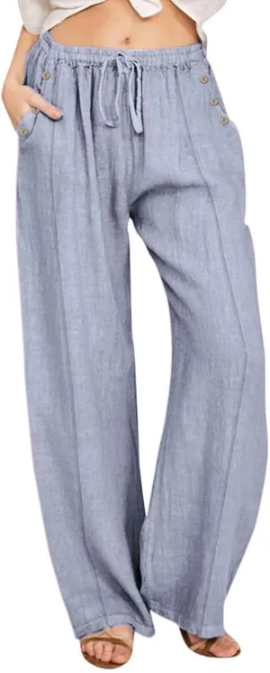 Womens Wide Leg Harem Pants Winter Vintage Yoga Palazzo with Pockets Barrel Pants Water Resistant