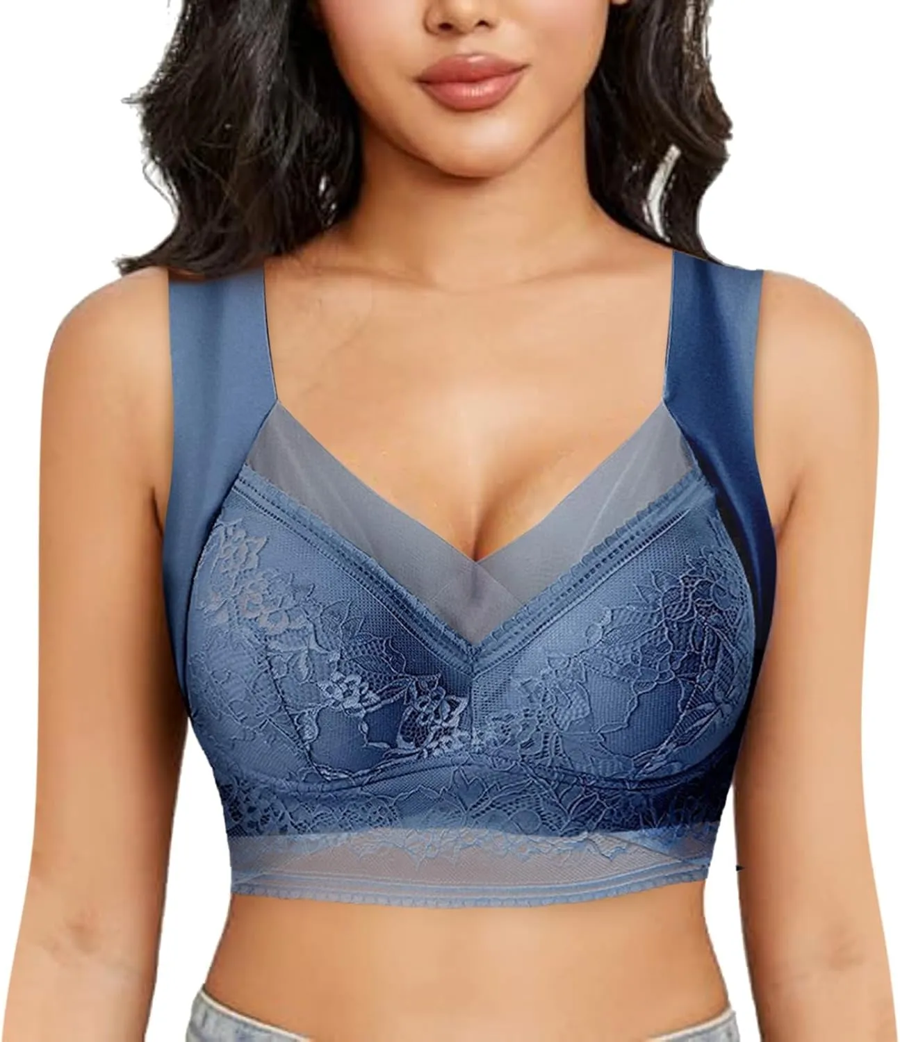 Women's Wireless Bra with Seamless Smooth Comfort Wirefree T Shirt Bra Pads for Sports Bras for Women