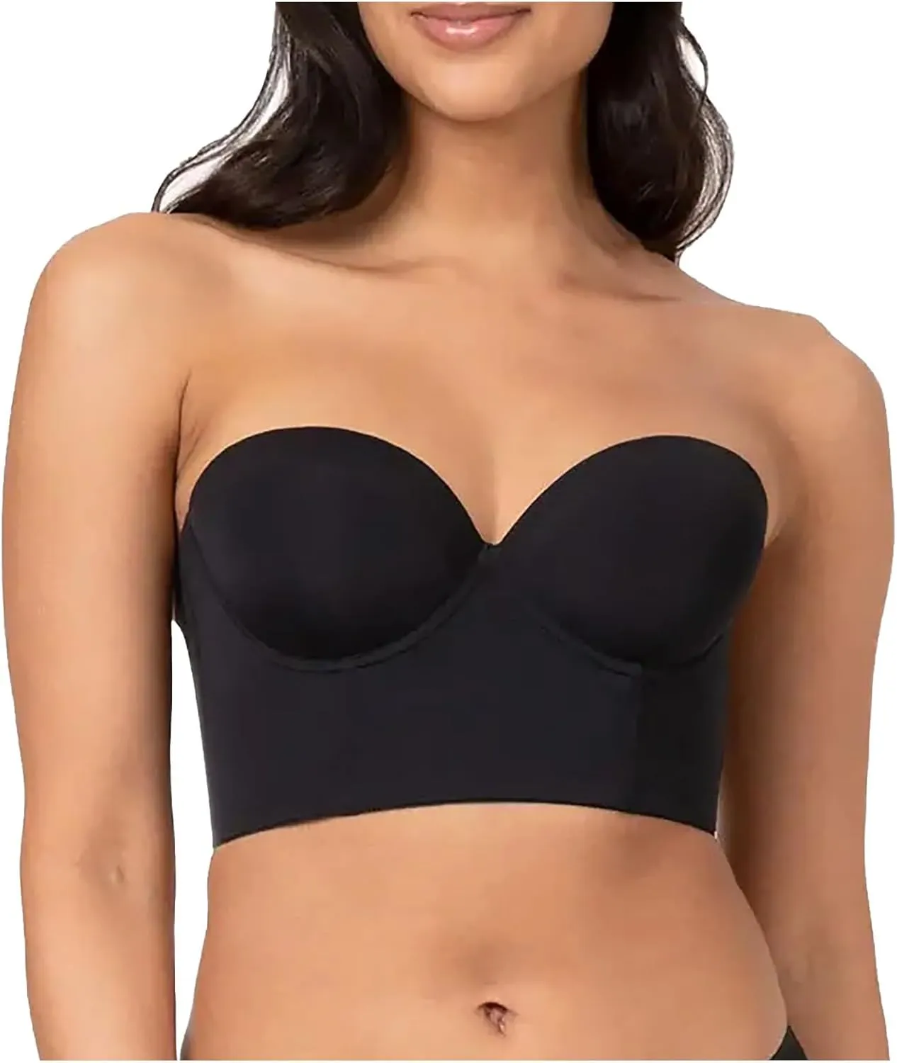 Women's Wireless Strapless Bra Seamless Padded Bandeau Bra Non-Slip Tube Top Push Up Convertible Bralette