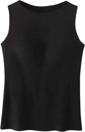 Womne Ribbed Tank Top with Built in Bra Sleevless Slim Fitted Push Up Padded Bra Tanks Shirt Teen Girls Basic Tee