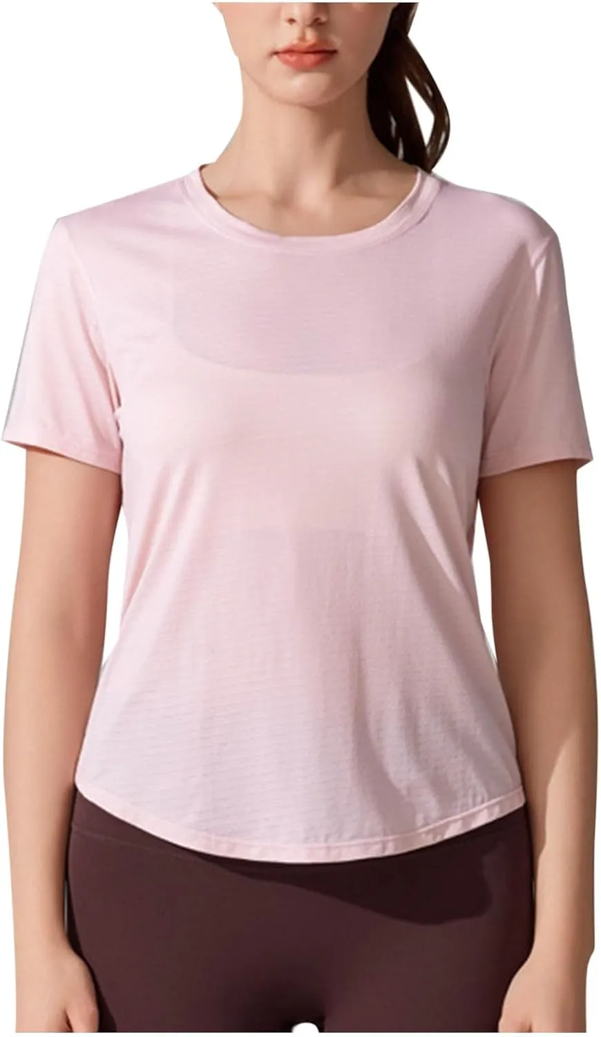 Workout Tops for Women Sexy Twist Knot Hollow Out Back Yoga Shirts Casual Short Sleeve Athletic Running Basic Tees