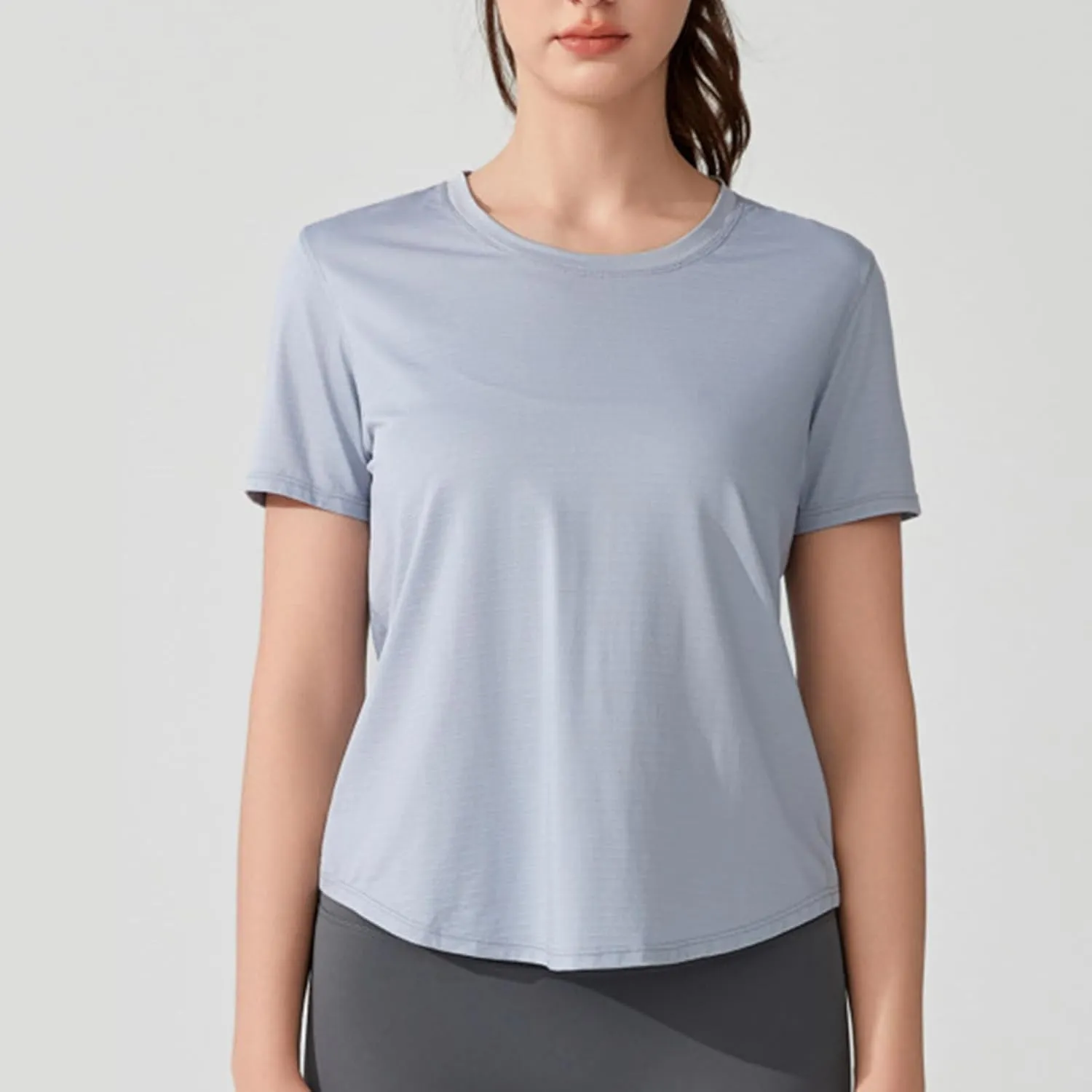 Workout Tops for Women Sexy Twist Knot Hollow Out Back Yoga Shirts Casual Short Sleeve Athletic Running Basic Tees