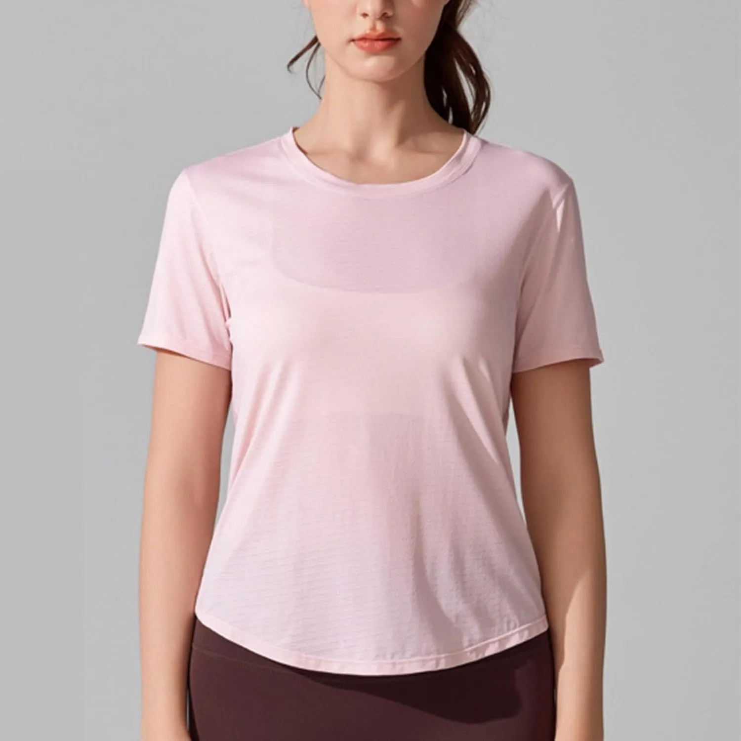 Workout Tops for Women Sexy Twist Knot Hollow Out Back Yoga Shirts Casual Short Sleeve Athletic Running Basic Tees