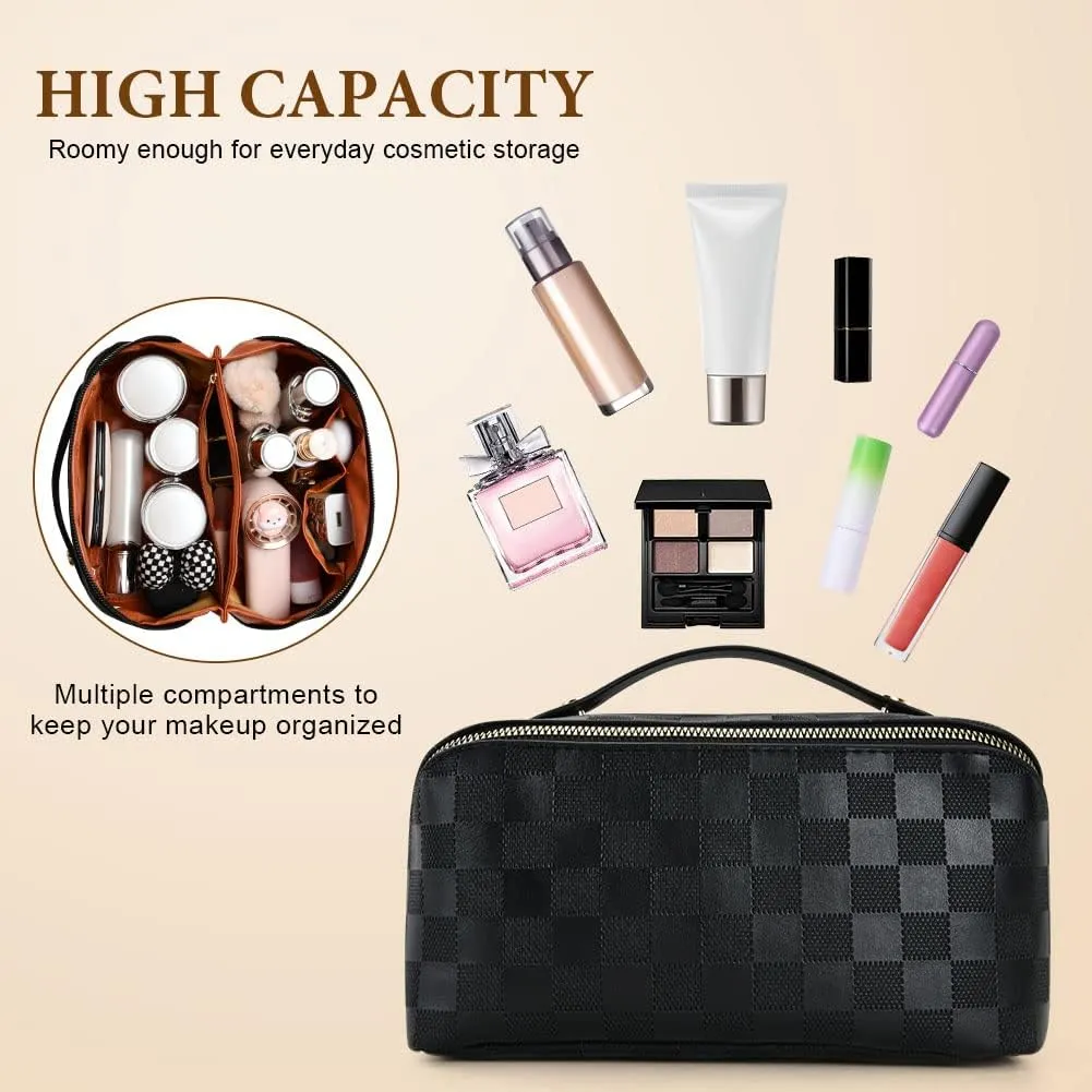 Woven Cosmetic Bag (Checkerboard Black)
