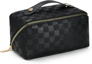 Woven Cosmetic Bag (Checkerboard Black)