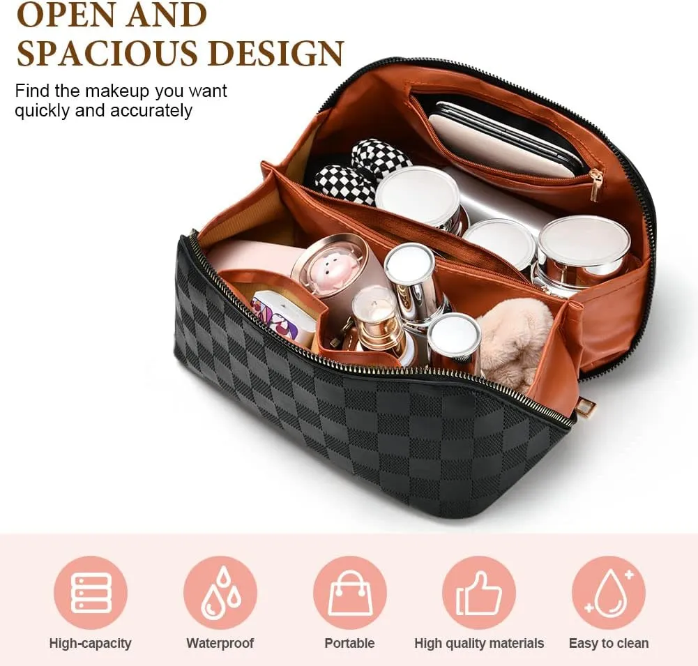 Woven Cosmetic Bag (Checkerboard Black)