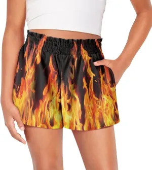 Xpyiqun Flowy Shorts Girls High Waist Butterfly Shorts 2 in 1 Running Athletic Shorts Spandex Liner Skirts Summer