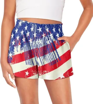 Xpyiqun Flowy Shorts Girls High Waist Butterfly Shorts 2 in 1 Running Athletic Shorts Spandex Liner Skirts Summer