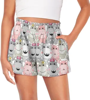 Xpyiqun Flowy Shorts Girls High Waist Butterfly Shorts 2 in 1 Running Athletic Shorts Spandex Liner Skirts Summer